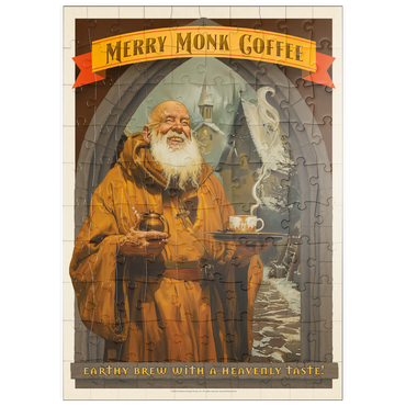 puzzleplate Merry Monk Coffee, Vintage Poster 100 Puzzle