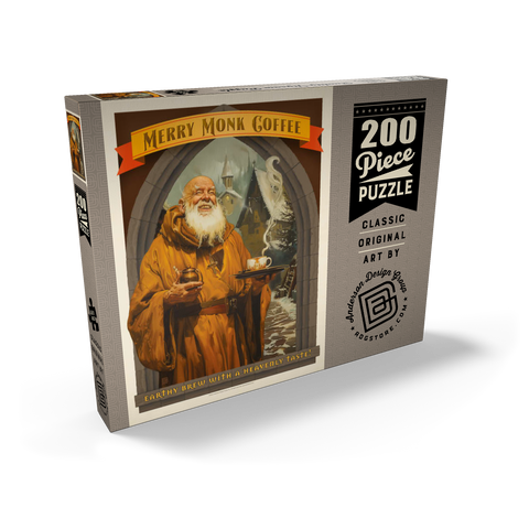 Merry Monk Coffee, Vintage Poster 200 Puzzle Schachtel Ansicht2
