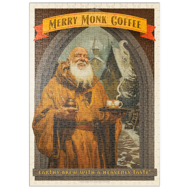 puzzleplate Merry Monk Coffee, Vintage Poster 500 Puzzle