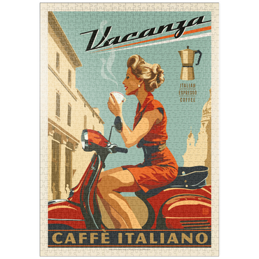 puzzleplate Vacanza Italiana Coffee, Vintage Poster 1000 Puzzle
