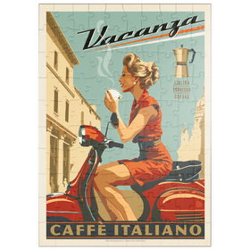 Darstellung des Puzzle Motivs Vacanza Italiana Coffee, Vintage Poster - Puzzleteile: 100
