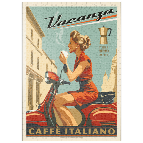 puzzleplate Vacanza Italiana Coffee, Vintage Poster 500 Puzzle
