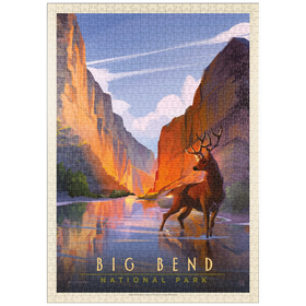 Darstellung des Puzzle Motivs Big Bend National Park: Made In The Shade, Vintage Poster - Puzzleteile: 1000