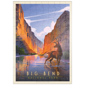 Darstellung des Puzzle Motivs Big Bend National Park: Made In The Shade, Vintage Poster - Puzzleteile: 100