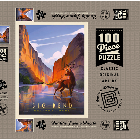 Big Bend National Park: Made In The Shade, Vintage Poster 100 Puzzle Schachtel 3D Modell