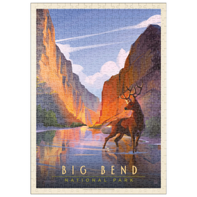 Darstellung des Puzzle Motivs Big Bend National Park: Made In The Shade, Vintage Poster - Puzzleteile: 500