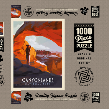 Canyonlands: Under Mesa Arch, Vintage Poster 1000 Puzzle Schachtel 3D Modell