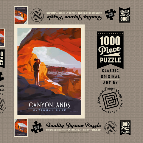 Canyonlands: Under Mesa Arch, Vintage Poster 1000 Puzzle Schachtel 3D Modell