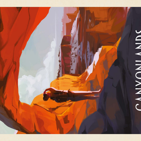 Canyonlands: Under Mesa Arch, Vintage Poster 100 Puzzle 3D Modell