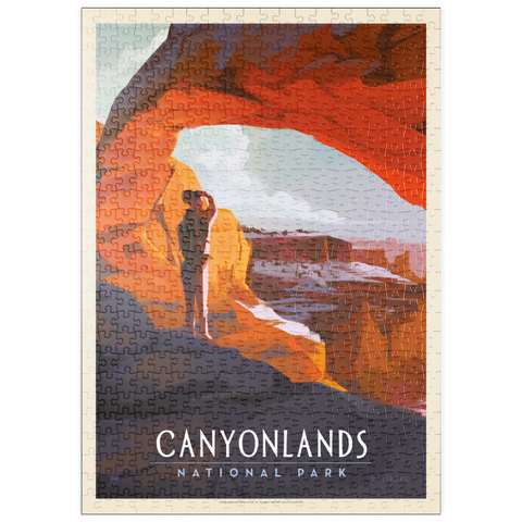 puzzleplate Canyonlands: Under Mesa Arch, Vintage Poster 500 Puzzle