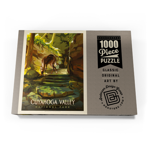 Cuyahoga Valley National Park: Daybreak Deer, Vintage Poster 1000 Puzzle Schachtel Ansicht3