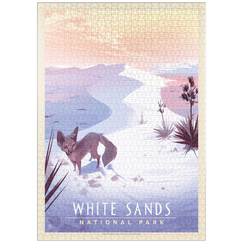 puzzleplate White Sands National Park: Kit Fox, Vintage Poster 1000 Puzzle