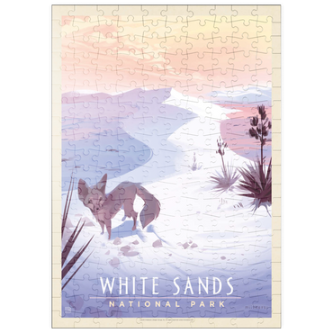 puzzleplate White Sands National Park: Kit Fox, Vintage Poster 200 Puzzle