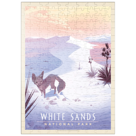 Darstellung des Puzzle Motivs White Sands National Park: Kit Fox, Vintage Poster - Puzzleteile: 200