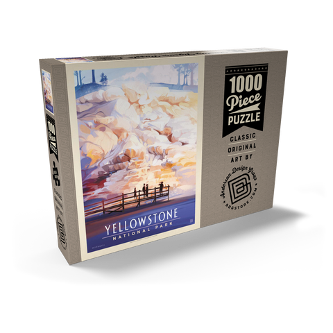 Yellowstone National Park: Mammoth Hot Springs Terraces, Vintage Poster 1000 Puzzle Schachtel Ansicht2