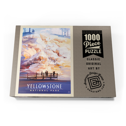 Yellowstone National Park: Mammoth Hot Springs Terraces, Vintage Poster 1000 Puzzle Schachtel Ansicht3