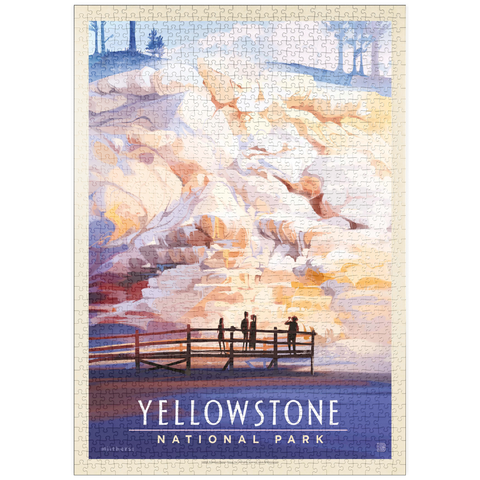 puzzleplate Yellowstone National Park: Mammoth Hot Springs Terraces, Vintage Poster 1000 Puzzle