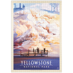 Darstellung des Puzzle Motivs Yellowstone National Park: Mammoth Hot Springs Terraces, Vintage Poster - Puzzleteile: 1000
