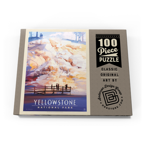 Yellowstone National Park: Mammoth Hot Springs Terraces, Vintage Poster 100 Puzzle Schachtel Ansicht3