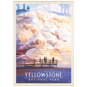 puzzleplate Yellowstone National Park: Mammoth Hot Springs Terraces, Vintage Poster 100 Puzzle