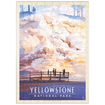 puzzleplate Yellowstone National Park: Mammoth Hot Springs Terraces, Vintage Poster 200 Puzzle