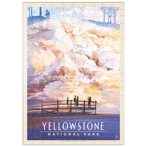 puzzleplate Yellowstone National Park: Mammoth Hot Springs Terraces, Vintage Poster 200 Puzzle