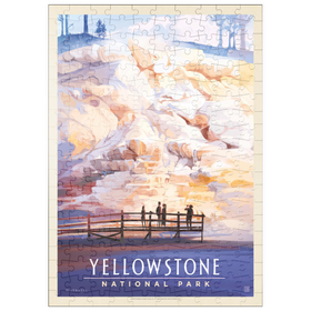 Darstellung des Puzzle Motivs Yellowstone National Park: Mammoth Hot Springs Terraces, Vintage Poster - Puzzleteile: 200