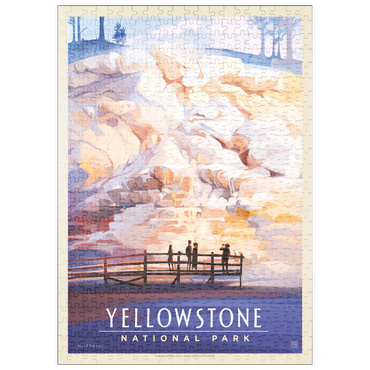 puzzleplate Yellowstone National Park: Mammoth Hot Springs Terraces, Vintage Poster 500 Puzzle