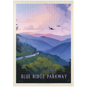 Darstellung des Puzzle-Motivs Blue Ridge Parkway: Bird's Eye View, Vintage Poster – Puzzleteile: 1000