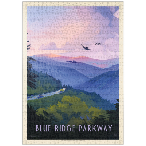 puzzleplate Blue Ridge Parkway: Bird's Eye View, Vintage Poster 1000 Puzzle