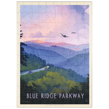 puzzleplate Blue Ridge Parkway: Bird's Eye View, Vintage Poster 100 Puzzle