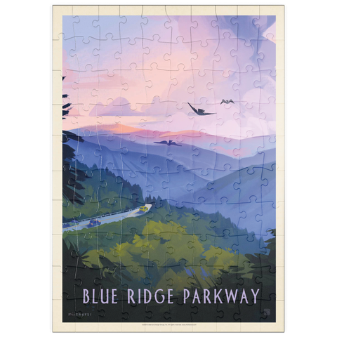 puzzleplate Blue Ridge Parkway: Bird's Eye View, Vintage Poster 100 Puzzle