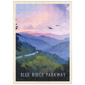 Darstellung des Puzzle Motivs Blue Ridge Parkway: Bird's Eye View, Vintage Poster - Puzzleteile: 100