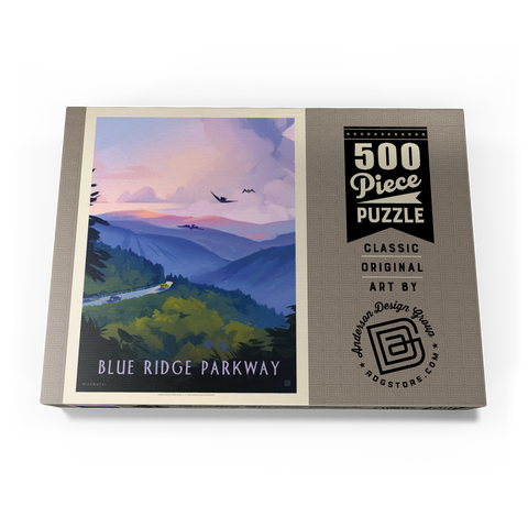 Blue Ridge Parkway: Bird's Eye View, Vintage Poster 500 Puzzle Schachtel Ansicht3