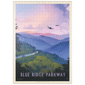 Darstellung des Puzzle-Motivs Blue Ridge Parkway: Bird's Eye View, Vintage Poster – Puzzleteile: 500