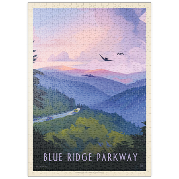 puzzleplate Blue Ridge Parkway: Bird's Eye View, Vintage Poster 500 Puzzle