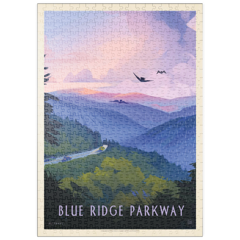 puzzleplate Blue Ridge Parkway: Bird's Eye View, Vintage Poster 500 Puzzle
