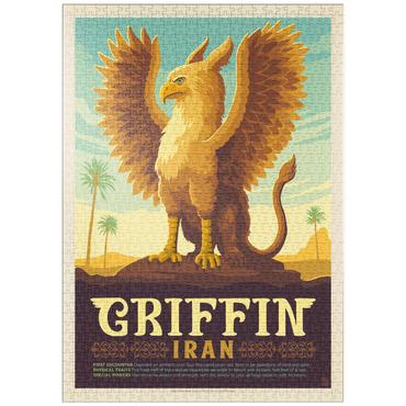 puzzleplate Mythical Creatures: Griffin (Iran), Vintage Poster 1000 Puzzle