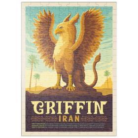 Darstellung des Puzzle Motivs Mythical Creatures: Griffin (Iran), Vintage Poster - Puzzleteile: 200