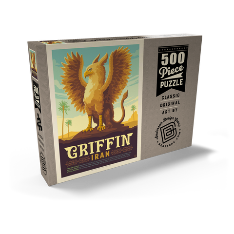 Mythical Creatures: Griffin (Iran), Vintage Poster 500 Puzzle Schachtel Ansicht2