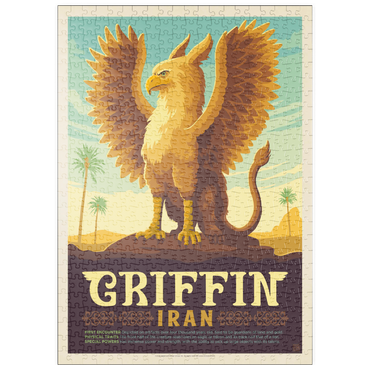 puzzleplate Mythical Creatures: Griffin (Iran), Vintage Poster 500 Puzzle