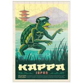 Darstellung des Puzzle Motivs Mythical Creatures: Kappa (Japan), Vintage Poster - Puzzleteile: 100