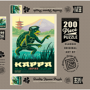 Mythical Creatures: Kappa (Japan), Vintage Poster 200 Puzzle Schachtel 3D Modell