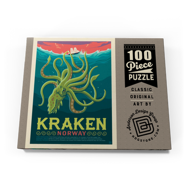 Mythical Creatures: Kraken (Norway), Vintage Poster 100 Puzzle Schachtel Ansicht3