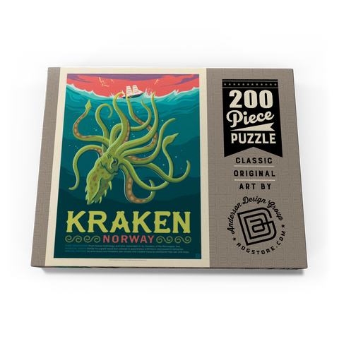 Mythical Creatures: Kraken (Norway), Vintage Poster 200 Puzzle Schachtel Ansicht3