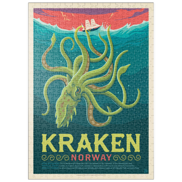 puzzleplate Mythical Creatures: Kraken (Norway), Vintage Poster 500 Puzzle