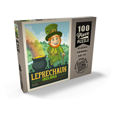 Mythical Creatures: Leprechaun (Ireland), Vintage Poster 100 Puzzle Schachtel Ansicht2