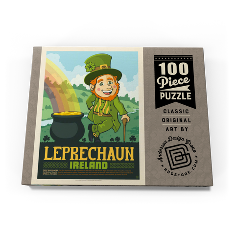 Mythical Creatures: Leprechaun (Ireland), Vintage Poster 100 Puzzle Schachtel Ansicht3
