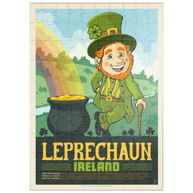 Darstellung des Puzzle Motivs Mythical Creatures: Leprechaun (Ireland), Vintage Poster - Puzzleteile: 100
