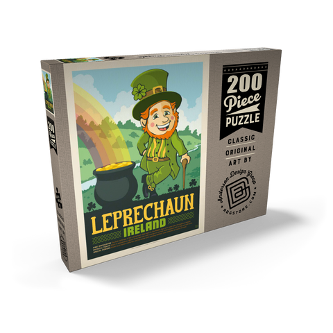 Mythical Creatures: Leprechaun (Ireland), Vintage Poster 200 Puzzle Schachtel Ansicht2